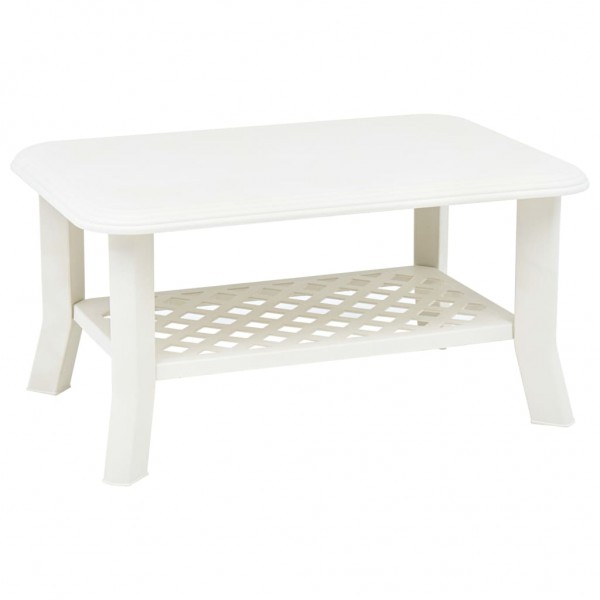 Mesa de centro de plástico blanco 90x60x46 cm D
