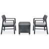 Conjunto lounge para jardim 3 pcs plástico antracite 2