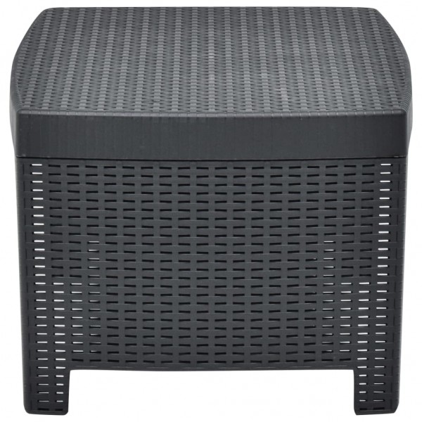 Conjunto lounge para jardim 3 pcs plástico antracite M 5