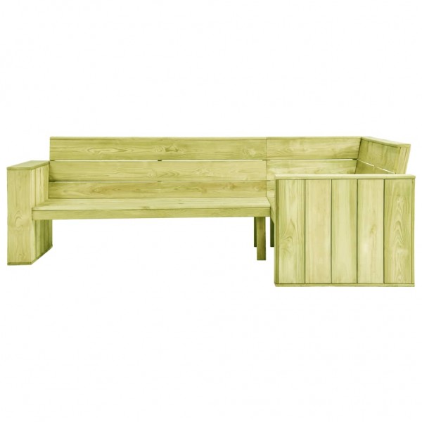 Banco de esquina de jardín madera de pino impregnada 239 cm M 2