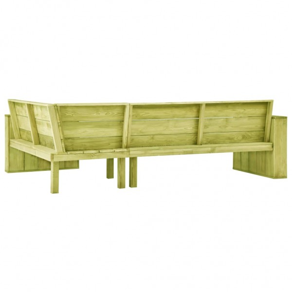 Banco de esquina de jardín madera de pino impregnada 239 cm M 3