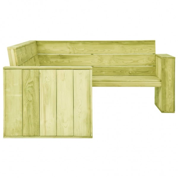 Banco de canto p/ jardim 239 cm madeira de pinho impregnada M 4