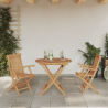 Conjunto de Bistro de Jardín Plegable de 3 Piezas de Madera Maciza de Acacia 4