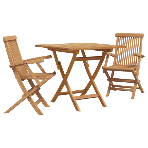 Conjunto Bistro de Jardín Plegable de 3 Piezas de Madera Sólida de Acacia M 2