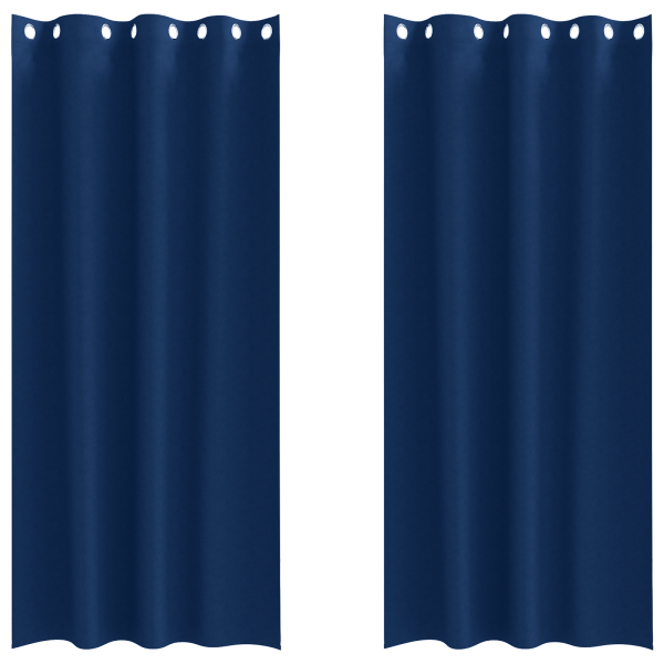 Cortinas com cortinas 2 pcs Azul escuro 260 x 140 cm Poliéster M 2