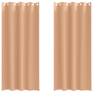 Cortinas 2 pcs Castanho-claro 260 x 140 cm Poliéster H