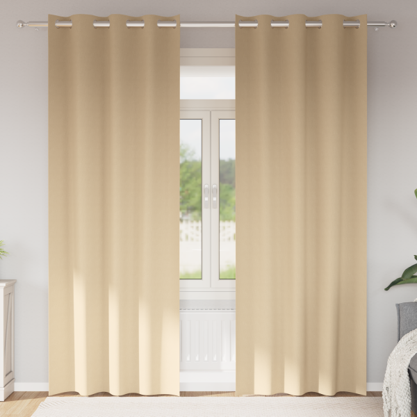 Cortinas con cortinas 2 pcs Crema 225 x 140 cm Poliéster D