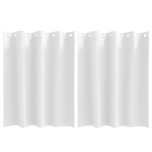 Cortinas com cortinas 2 pcs Branco Puro 140 x 140 cm Poliéster H