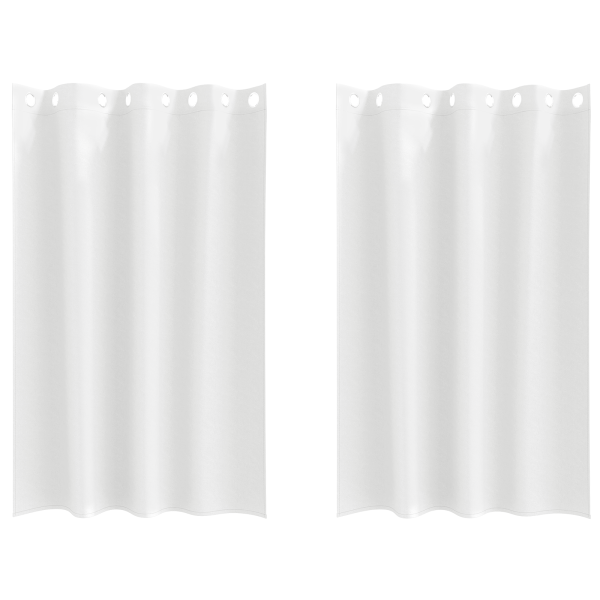 Cortinas con cortinas 2 pcs Blanco puro 175 x 140 cm Poliéster M 2