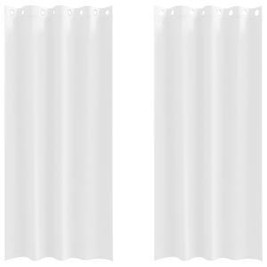 Cortinas com cortinas 2 pcs Branco Puro 225 x 140 cm Poliéster H