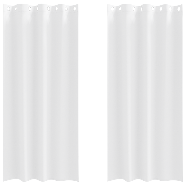 Cortinas com cortinas 2 pcs Branco Puro 260 x 140 cm Poliéster M 2