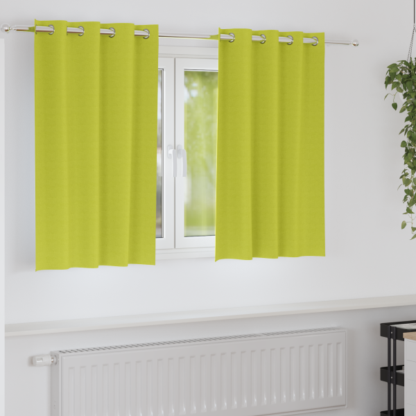 Cortinas 2 pcs Verde manzana 140 x 140 cm Poliéster D