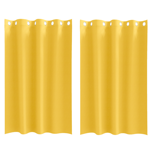 Cortinas 2 pcs Amarillo mostaza 175 x 140 cm Poliéster M 2
