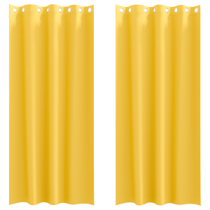 Cortinas 2 pcs Amarillo mostaza 225 x 140 cm Poliéster H