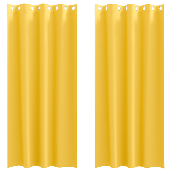 Cortinas 2 pcs Amarillo mostaza 245 x 140 cm Poliéster M 2