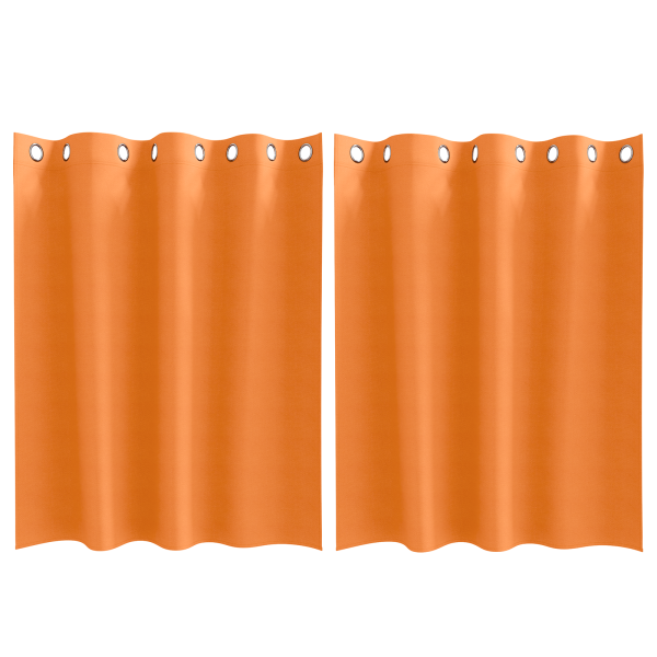 Cortinas 2 pcs Laranja Brilhante 140 x 140 cm Poliéster M 2