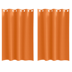 Cortinas 2 pcs Naranja brillante 175 x 140 cm Poliéster H