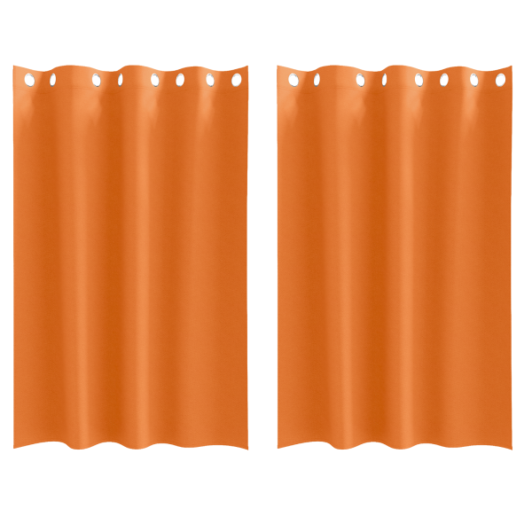 Cortinas 2 pcs Naranja brillante 175 x 140 cm Poliéster M 2