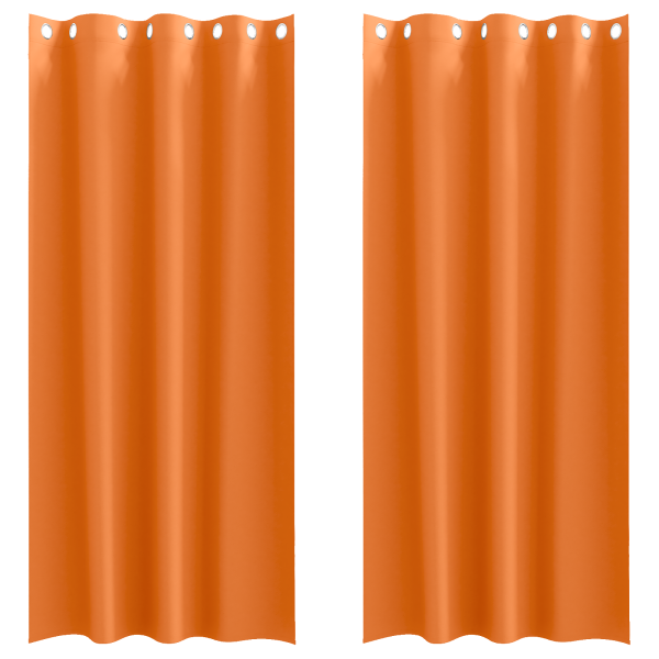 Cortinas 2 pcs Naranja brillante 260 x 140 cm Poliéster M 2