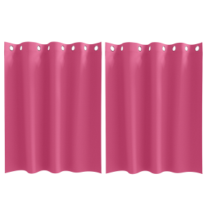 Cortinas 2 pcs Rosa brillante 140 x 140 cm Poliéster H