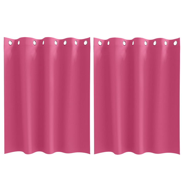 Cortinas 2 pcs Rosa brillante 140 x 140 cm Poliéster M 2