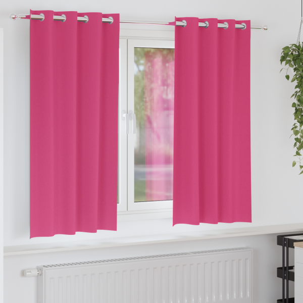Cortinas 2 pcs Rosa brillante 175 x 140 cm Poliéster D