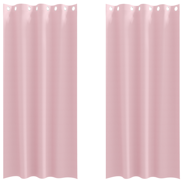 Cortinas com cortinas 2 pcs Rosa Bebê 245 x 140 cm Poliéster M 2