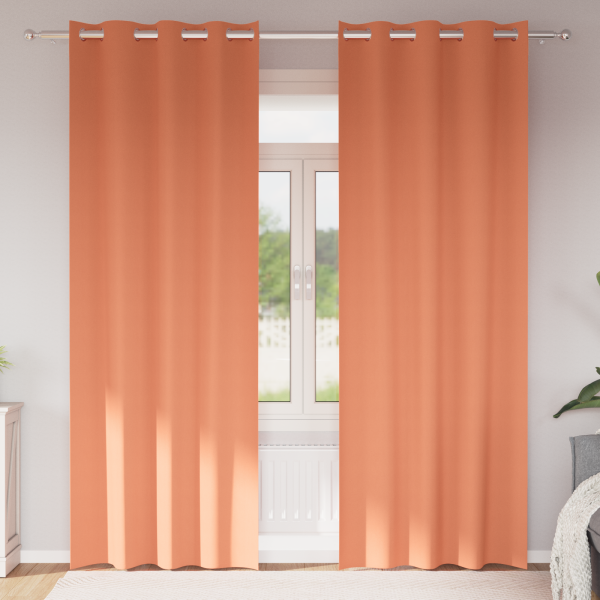 Cortinas con cortinas 2 pcs Terracota 225 x 140 cm Poliéster D