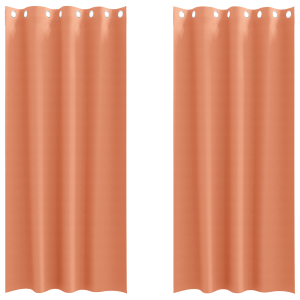 Cortinas con cortinas 2 pcs Terracota 225 x 140 cm Poliéster M 2