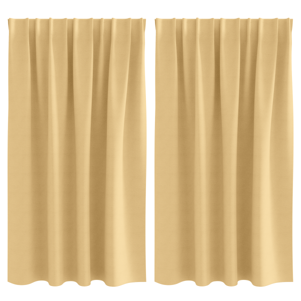 Cortinas con cortinas 2 pcs Beige 140 x 140 cm Poliéster M 2