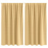Cortinas con cortinas 2 pcs Beige 140 x 140 cm Poliéster 2