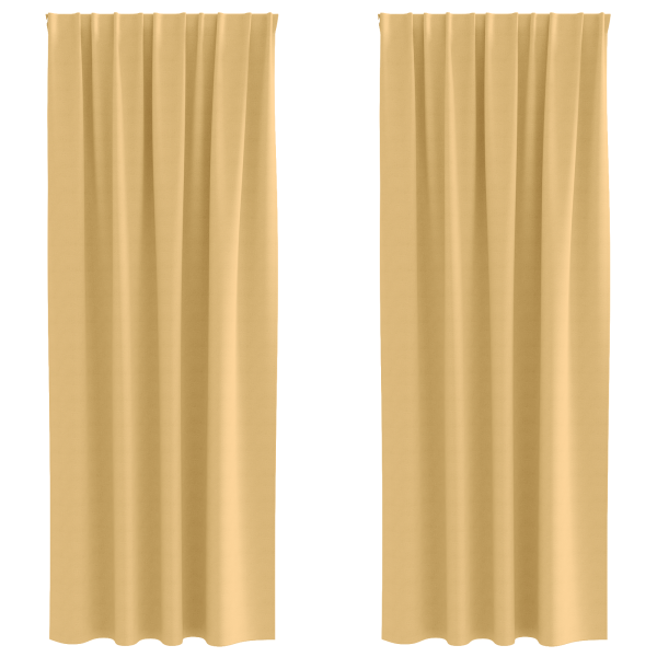 Cortinas com cortinas 2 pcs Bege 245 x 140 cm Poliéster M 2