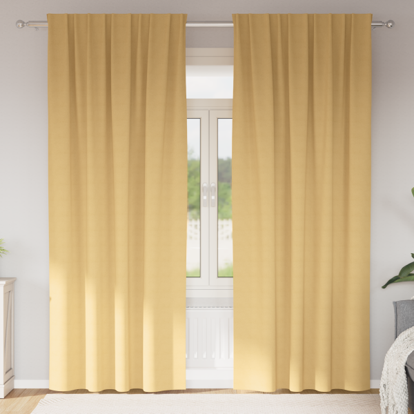 Cortinas con cortinas 2 pcs Beige 260 x 140 cm Poliéster D