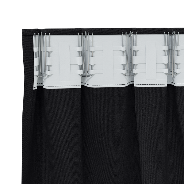 Cortinas con cortinas 2 pcs Negro 245 x 140 cm Poliéster M 4