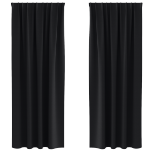 Cortinas com cortinas 2 pcs Preto 260 x 140 cm Poliéster H