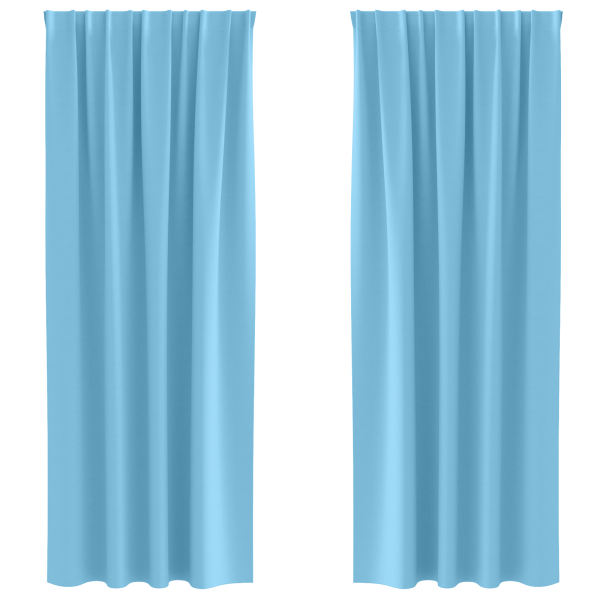Cortinas com cortinas 2 pcs Azul claro 225 x 140 cm Poliéster M 2