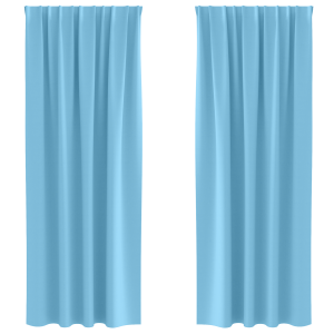 Cortinas con cortinas 2 pcs Azul claro 260 x 140 cm Poliéster H