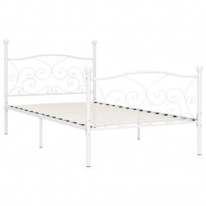 Estructura de cama con somier metal blanco 90x200 cm H