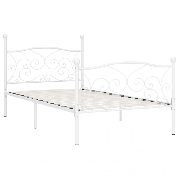 Estructura de cama con somier metal blanco 90x200 cm M 2