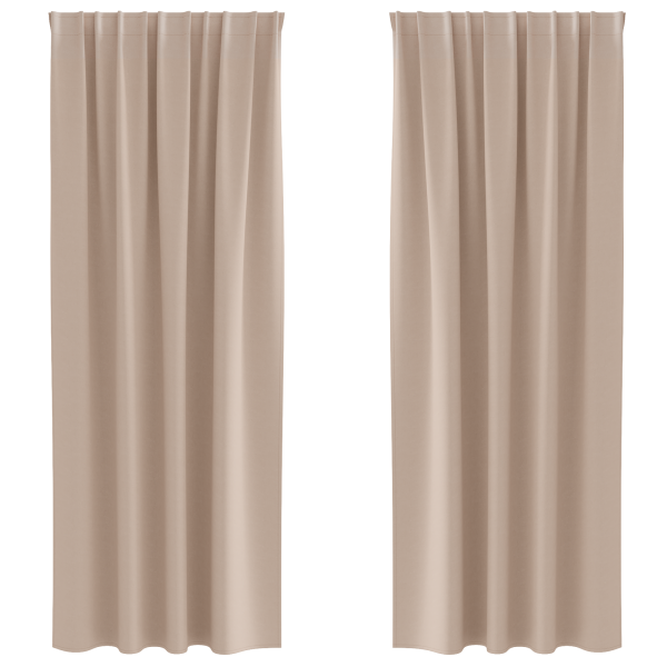 Cortinas 2 pcs Cinzento-acastanhado 225 x 140 cm Poliéster M 2