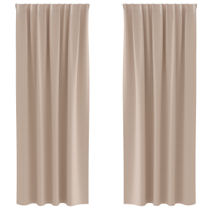 Cortinas con cortinas 2 pcs Taupé 245 x 140 cm Poliéster H