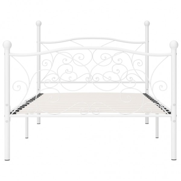 Estructura de cama con somier metal blanco 90x200 cm M 3