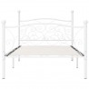 Estrutura de cama com estrado de ripas 90x200 cm metal branco 3