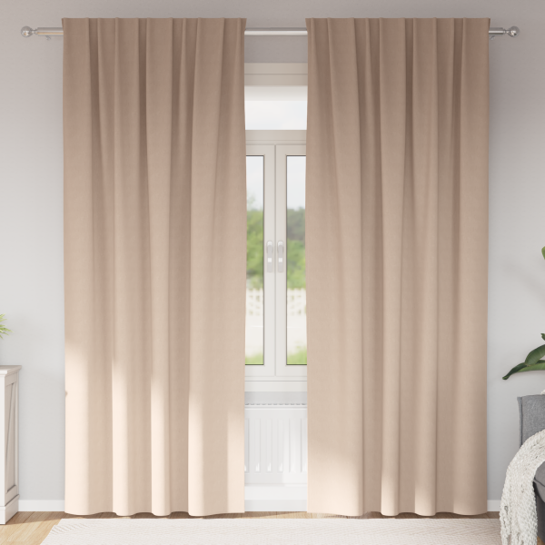 Cortinas con cortinas 2 pcs Taupé 260 x 140 cm Poliéster D