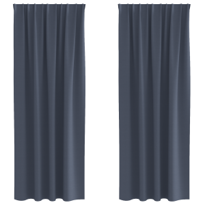 Cortinas 2 pcs Cinzento-escuro 260 x 140 cm Poliéster H