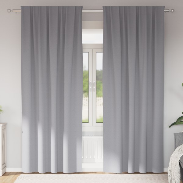Cortinas con cortinas 2 pcs Gris claro 245 x 140 cm Poliéster D