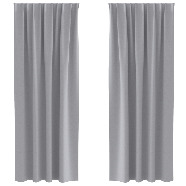 Cortinas 2 pcs Cinzento-claro 260 x 140 cm Poliéster M 2