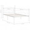 Estrutura de cama com estrado de ripas 90x200 cm metal branco 5