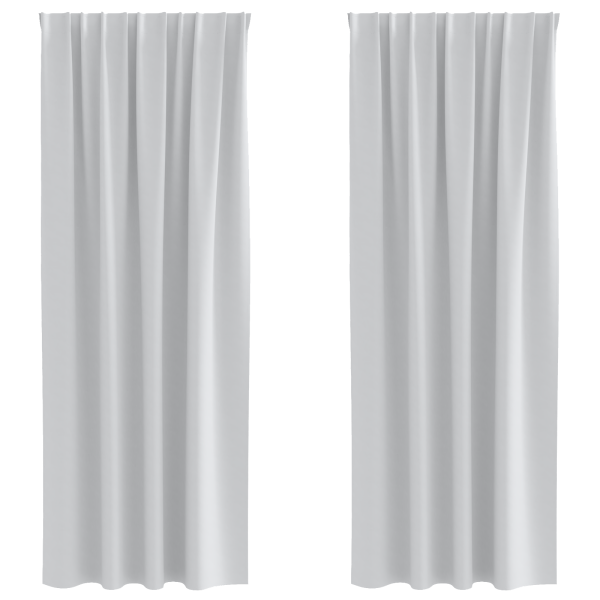 Cortinas com cortinas 2 pcs Cinza Claro 225 x 140 cm Poliéster M 2