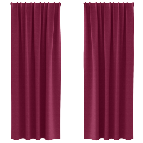 Cortinas con cortinas 2 pcs Rojo vino 225 x 140 cm Poliéster M 2